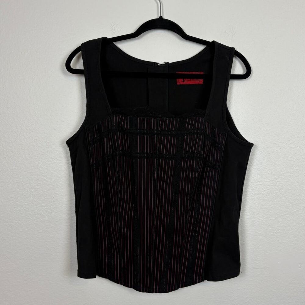 TRIPP NYC Vintage y2K Goth Grunge Corset Lace Top with Boning Large